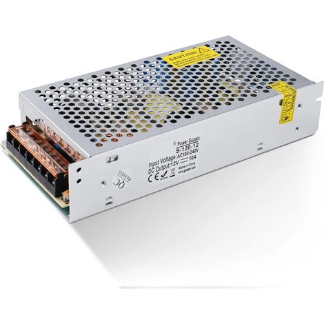 Alimentation à découpage 12 V 10 A 120 W – adaptateur secteur pour rubans LED et systèmes de vidéosurveillance (1/5)