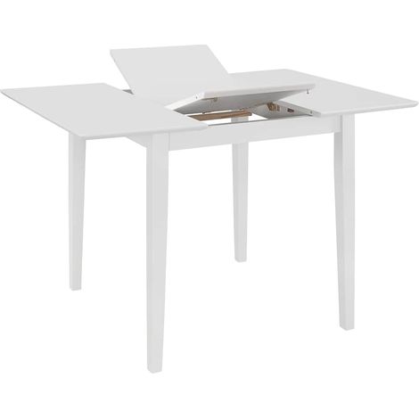 vidaXL Mesa de comedor extensible MDF blanca (80-120)x80x74 cm (1/2)