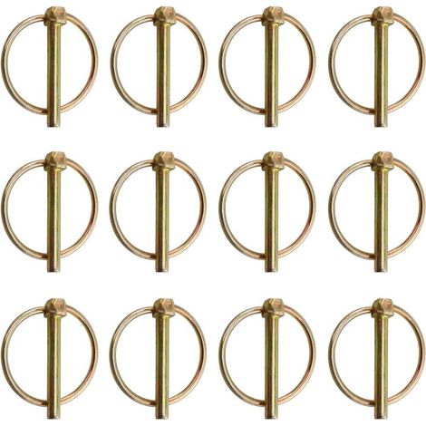 12 Piece M4.5 Bushing Pin, Goupilles Clips, Goupille Agricole, Goupilles de Sécurité Rondes, Goupilles Clips Agricoles avec Anneau, Goupille de Sécurité, Goupille D'attache Rapide, pour Tracteurs (1/5)