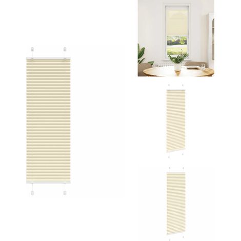 Store plissé crème 45x150 cm largeur du tissu 44,4 cm polyester - Store Plissé - Stores Plissés - Store Plissé De Fenêtre - Plisse Aveugle (1/5)