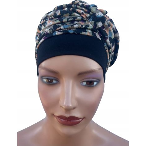 Turbante Ela 501 para mujer, gorro de punto cálido, suave, drapeado. (1/5)