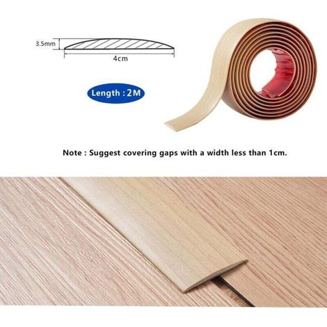 2M Bande de Seuil Barre de Seuil Auto-adhésive PVC Barres de Transition de Seuil Bande de Transition Sol pour Les Espaces Entre les Carreaux,les Sols en Bois, 4cm Grain de Chêne Beige