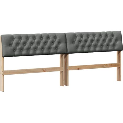 Tête de lit,Décoration murale capitonnée Gris foncé 200 cm Pin massif CFW986098 (1/5)