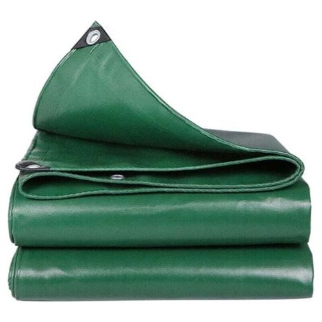 Bâche étanche multi-usage , 400 g/m², 5x7m, Bâche de Protection avec œillets, indéchirable, étanche - Couverture Étanche d'Extérieur Camion, Meuble de Jardin, Bois - Vert (1/5)