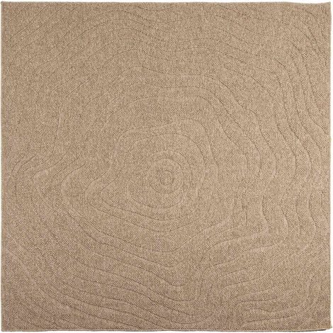 Alfombras de área Moiré AGIRA Natural 120 x 120 cm Poliéster vidaXL