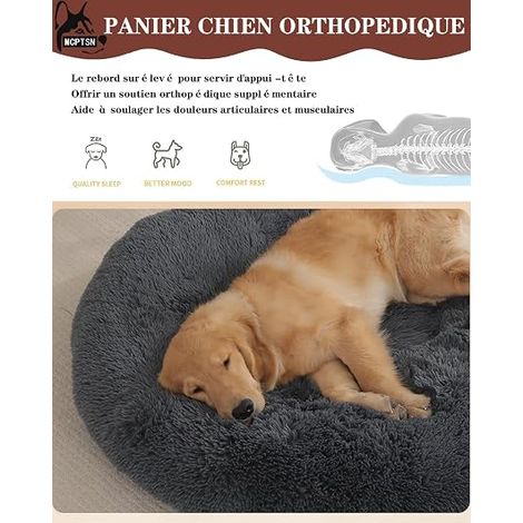 Panier Chien, Coussin Chiens Lit pour Chien Tapis Chien Chat (Gris, XLL:100cm) (1/4)