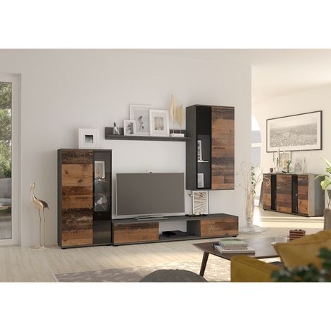 Ensemble meuble TV SALSA 159 cm en plusieurs couleurs - Couleur: Oldmat - Avec Buffet