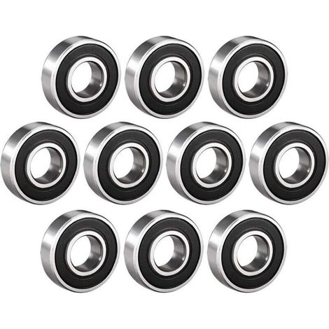 10 Pièces Roulement a Bille, Fabriqué en Acier à Roulements 12 mm x 28 mm x 8 mm, Roulements à Billes à Gorge Profonde Doublement Blindés