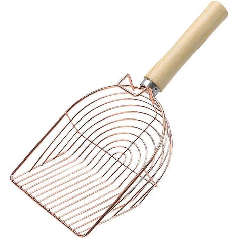 Pelle à litière pour chat, outil de nettoyage pour animaux de compagnie, en acier inoxydable, accessoire pour bac à litière pour chat et chiot-rose gold (1/5)
