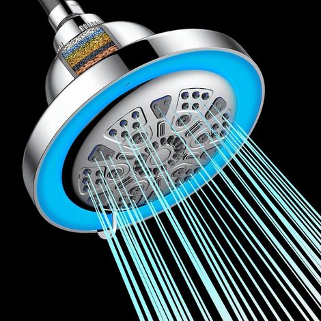 Regendusche LED mit 7 Strahlarten und Temperaturanzeige, Kalkfilter (1/5)