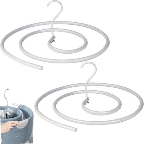 2 piezas，ganchos redondos en espiral Adecuado para mantas，Percha para funda nórdica，Adecuado para sábanas，percha redonda en espiral para edredón (1/5)
