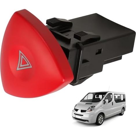 8200442724 Bouton Warning Trafic 2 Interrupteur de feu de détresse 4 broches Rouge pour Espace MK4 Laguna MK2/MK4 Trafic Vauxhall Trafic Vauxhall Vivaro 93856337 (1/5)