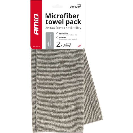 Chiffon microfibre anti-traces pour vitres miroir 30x40 cm (2 pièces) amio-03742 (1/2)