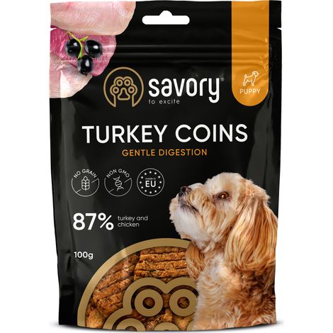Friandises savoureuses pour chiots juniors, à base de viande séchée de dinde, 100 g (1/4)