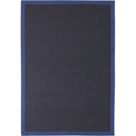 NATURAL JUTE - Tapis en jute bleu foncé 120x170 (1/4)