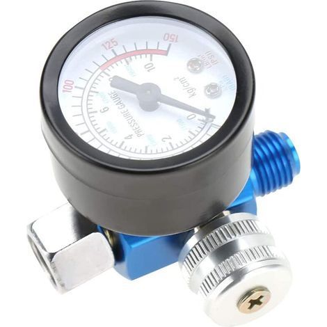 Compressor Regulator,Air Pressure Regulator Regulator 1/4” Paint Spray Gun Air Pressure Regulator Pressure Gauge Pneumatic Tool Accessory (1/4)