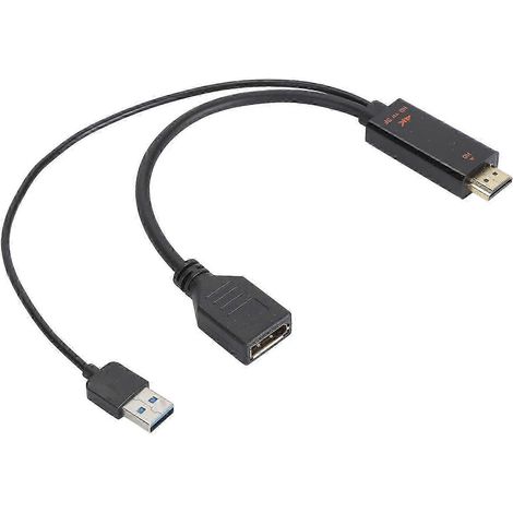 Adaptateur de câble HDMI vers DisplayPort compact de 9,8 pouces prenant en charge la sortie 4K 60 Hz. (1/5)