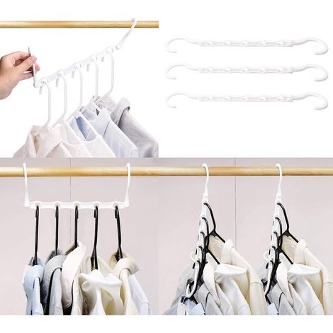 10 Pices Cintres Magiques Organisateur De Cintre Garde-robe Rangement Pour Vtements Gain De Place Dans Les Placard Blanc 38cm Long (1/5)