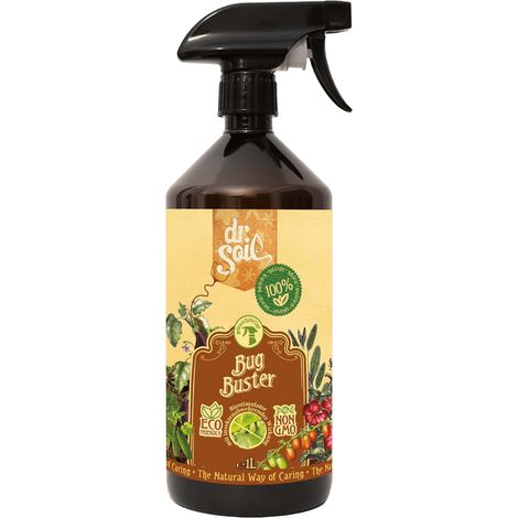 Dr.Soil BUG BUSTER, Natürliches Insektenschutzmittel, gebrauchsfertige Lösung mit 1 Liter Sprühflasche