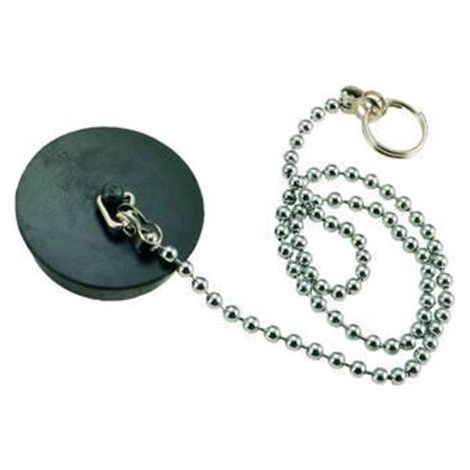 Tappo Gomma Nera Con Catenella Perline Ottone 90 Dia.Mm. 31