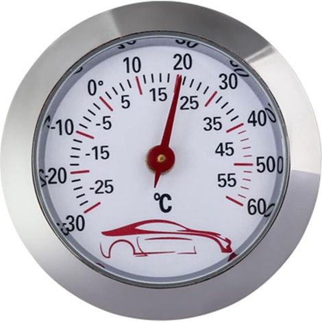 Termometro Mini termometro per auto da -30 a 60 ℃ Indicatore di prova della temperatura incorporato Quadrante rotondo da 43 mm - Monitor della temperatura analogico
