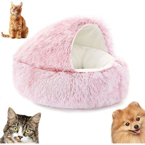 Cuccia per gatti a forma di grotta, morbida cuccia in peluche per animali domestici, cuccia a grotta per cani, cuccia antistress, cuccia a grotta coperta, diametro 50 cm. (1/5)