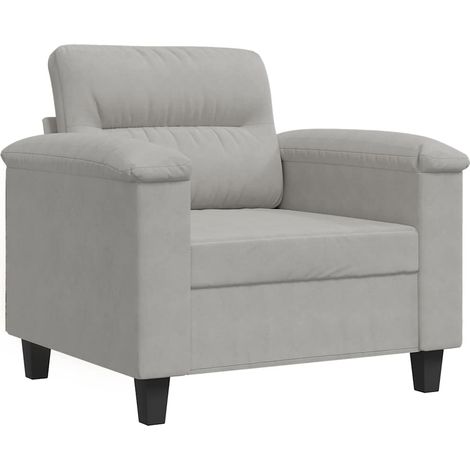 Fauteuil relax Fauteuil gris clair 60 cm tissu microfibre (1/5)