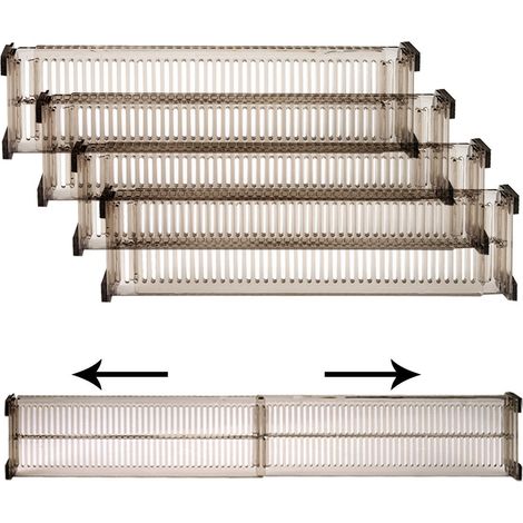 Séparateurs de tiroirs extensibles et réglables, organisateur de vêtements, adaptés aux armoires, cuisines et bureaux, 27,5-518 cm, lot de 4 (1/5)