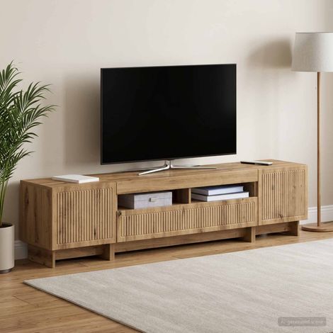 vidaXL 5 Piece LED TV Cabinet Artisan Oak Engineered Wood (1/5)