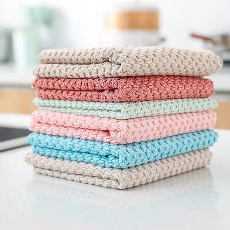 6 Chiffon de Nettoyage en Microfibre Multifunction pour la Salle de Bain Maison Cuisine Bureau Voiture Moto,Multicolore,30 x 30 cm (1/4)