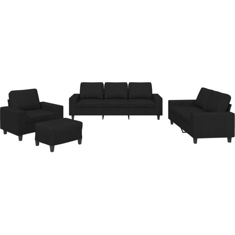 Maison Exclusive - Ensemble de canapés 4 pcs noir tissu
