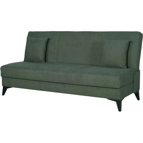 divano 3 posti bellahome "abete" verde scuro, 185x78x90 cm (1/4)