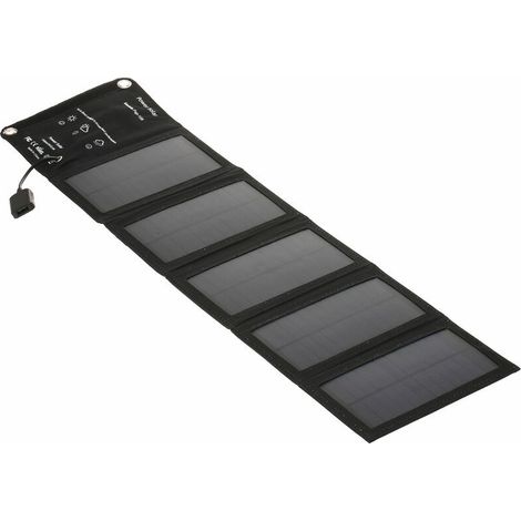 Tragbares Solarladegerät mit faltbarem USB-Anschluss, 5 Solarmodule, Camping, Wandern, Reisen, kompaktes Solar-Telefonladegerät (1/4)