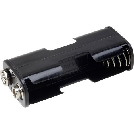 TRU COMPONENTS BH-322-1B Support de pile 2x LR6 (AA) raccordement par empreinte pile 9V