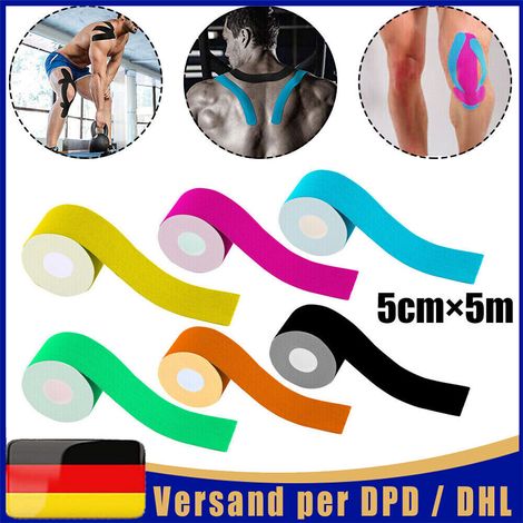 6/12 Rollen Elastisches Kinesiologie Tape Sport Kinesiology Physiotape Tapes 5cm5m (1/5)