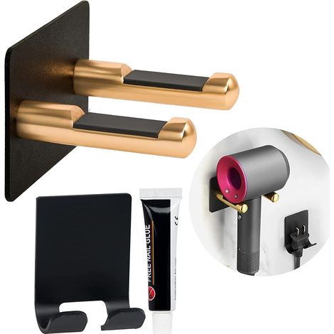 CCYKXA Haartrocknerhalter für Dyson, universelle Wandhalterung, Badezimmer-Wandhalterung aus Edelstahl für Dyson, Überschall-Haartrockner mit Klebeband