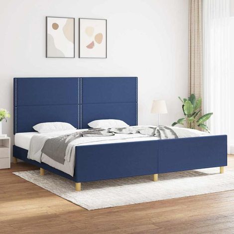 vidaXL Cama sin colchón tela azul 200x200 cm (1/5)