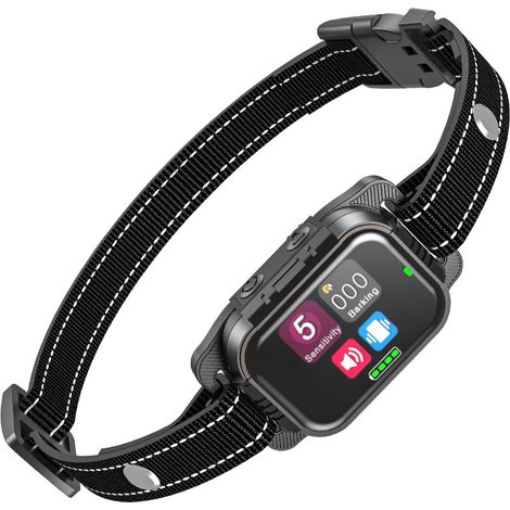 Collier anti-aboiements intelligent pour chiens de toutes tailles (grands, moyens et petits), stoppe les aboiements excessifs et les comportements agressifs. 5 modes et 5 niveaux de sensibilité. (1/5)