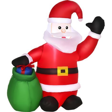 Autre décoration pour Noël Décoration de Noël gonflable pour l'extérieur, avec souffleur, 1,2 m, rouge et blanc (1/5)