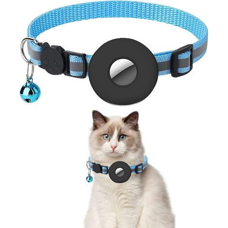 Reflektierendes Katzenhalsband, verstellbares Katzenhalsband mit Sicherheitsverschluss und Glöckchen, GPS-Tracking-Halsband für Katzen (1/5)