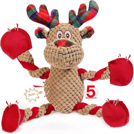 Jouet à mâcher interactif pour chiens de grande race, en peluche, idéal pour les chiots et les chiens de toutes tailles. Ce jouet permet de les entraîner et de lutter contre l'ennui.