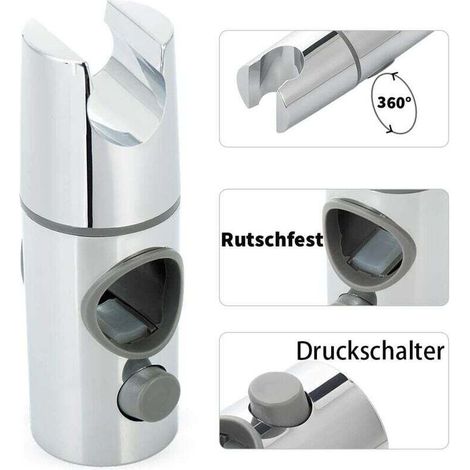 Adjustable shower head holder for 25mm wall bar