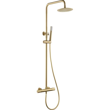 Columna de ducha termostática Line oro cepillado [ IMEX® ]