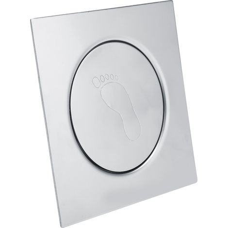 Bonde de sol escamotable en acier inoxydable, bonde de sol carrée escamotable anti-odeurs à commande au pied (1/5)