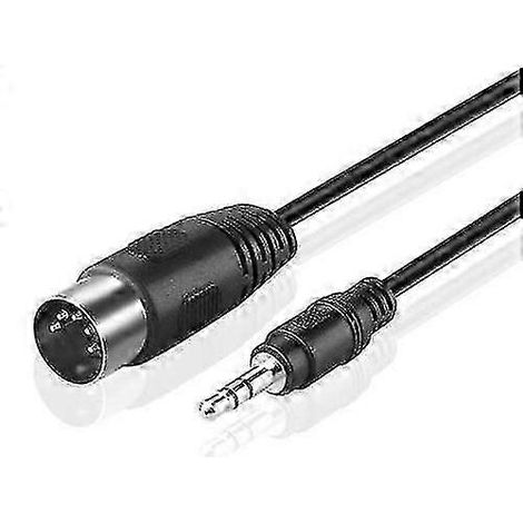 Câble adaptateur audio stéréo 3,5 mm vers prise MIDI DIN 5 broches, longueur : 1,5 mètre