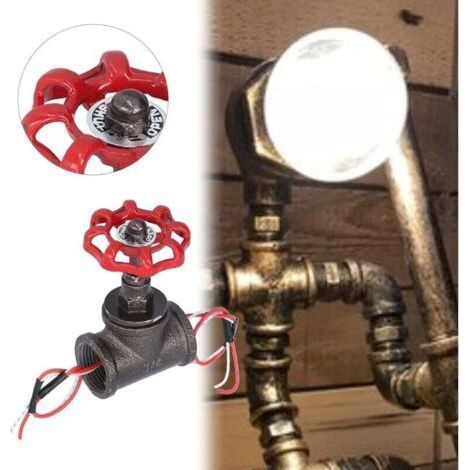 Interruttore della luce industriale rotativo vintage in ferro da 3/4 di pollice con cavo elettrico per decorazione domestica (1/4)