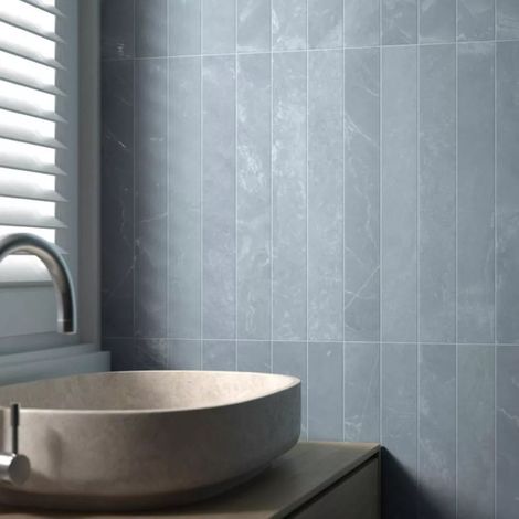 Carrelage Effet Marbre - Zellige Bleu MARMORIS Blue 7,5x60cm (1/4)