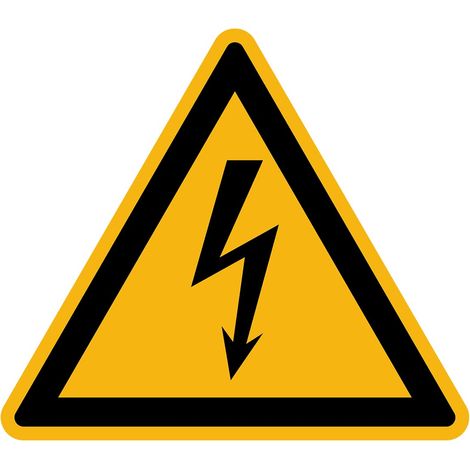 Adesivo Pericolo Avvertenza Avvertimento NF ISO 7010 - Adesivo Segnaletico Triangolare Laminato Resistente all'Acqua e ai Raggi UV - Elettricità - 40x40 cm (1/5)