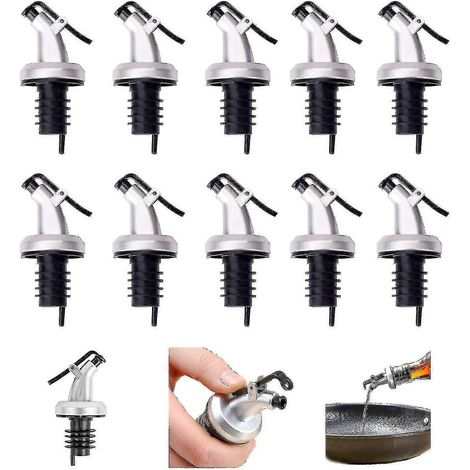 Lot de 10 becs verseurs pour huile, distributeur d'huile d'olive, de vinaigre et de vin avec bouchon anti-fuite, bouchon pour bouteille d'huile (1/5)
