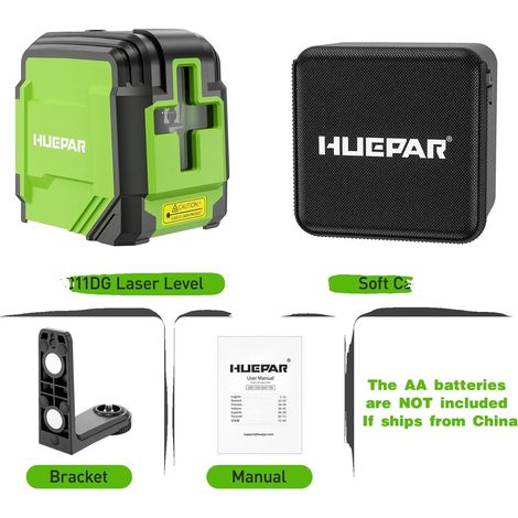 Nivel láser de líneas cruzadas, haz verde, función de autonivelación, nivel láser de 2 líneas (1/2)